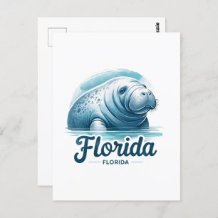 Florida, Manatee, Postcrossing Postcard