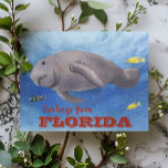 Florida Manatee Watercolor underwater Postcard<br><div class="desc">This design may be personalized in the area provided by changing the photo and/or text. Or it can be customized by clicking Personalize this Template and then choosing the click to customize further option and delete or change the colour of the background, add text, change the text colour or style,...</div>