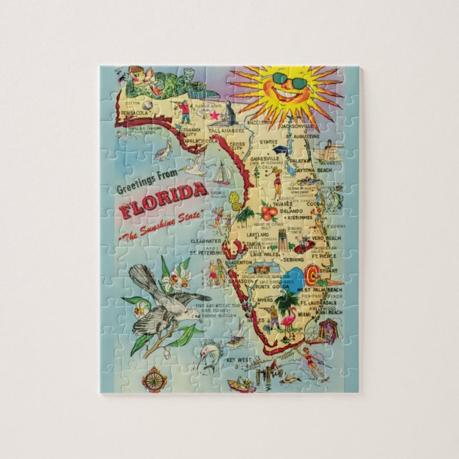 Florida Map  8x10 Jigsaw Puzzle (Vertical)