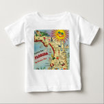 Florida Map  Baby T-Shirt<br><div class="desc">Yup,  It's a Florida baby! This colourful retro map T-shirt is so cute and it goes perfectly with the Florida baby blanket that is available on this site.  The two make a wonderful new parents gift,  baby ,  baby shower gift.</div>