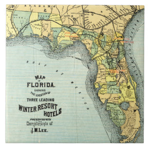 Florida Map Ceramic Tile