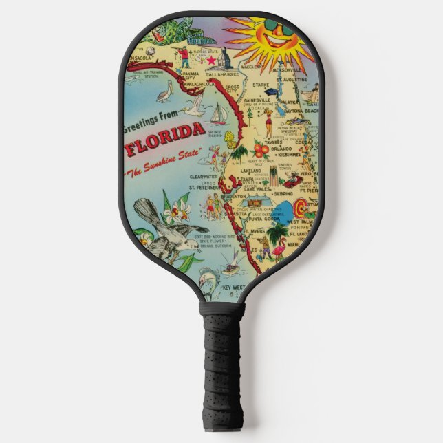 Florida Map Pickleball Paddle (Front)