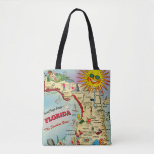 Florida Map Tote Bag