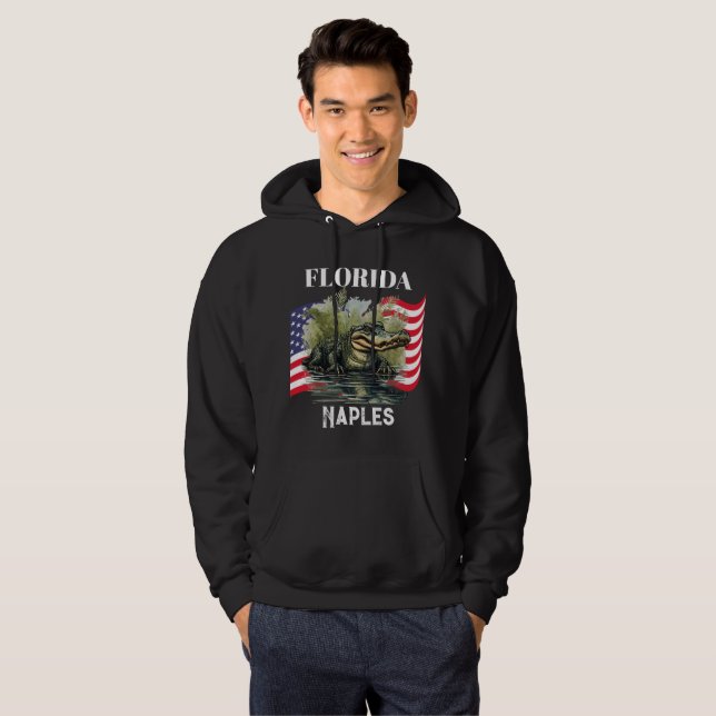 Florida Men's Pullover Dark Hoodie  (Front Full)