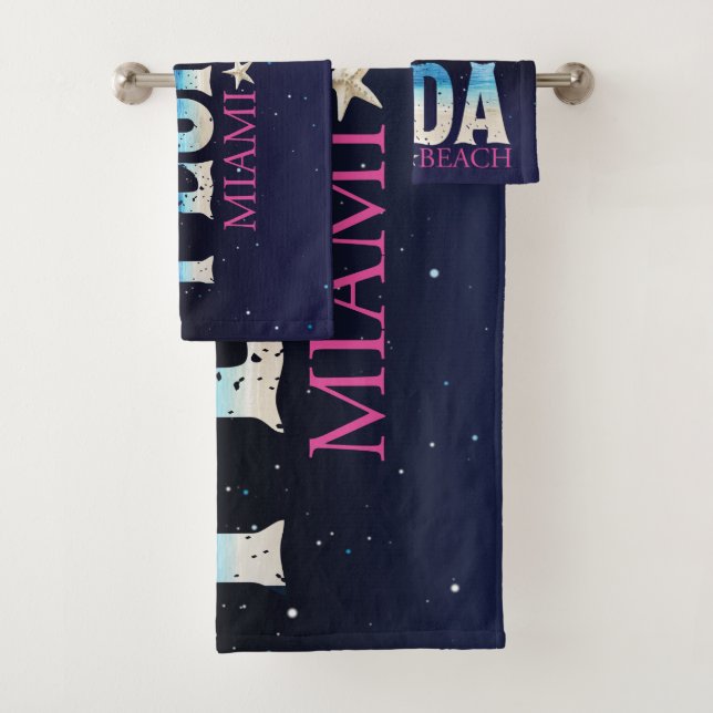 Florida, Miami Beach Bath Towel Set (Insitu)