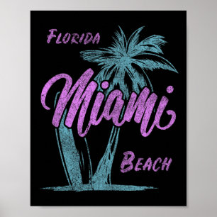 Florida Miami Beach Palms Summer Vacation Family F Poster