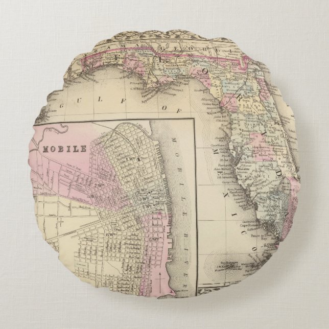 Florida, Mobile Round Pillow (Front)