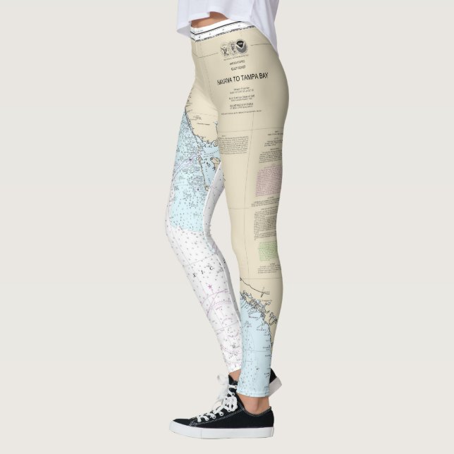 Florida Nautical Chart Havana to Tampa Bay Leggings (Left)