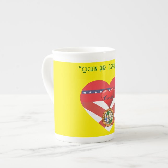 Florida Ocean Air Bone China Mug (Front Left)