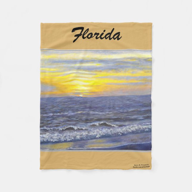 FLORIDA OCEAN SUNSET FLEECE BLANKET (Front)