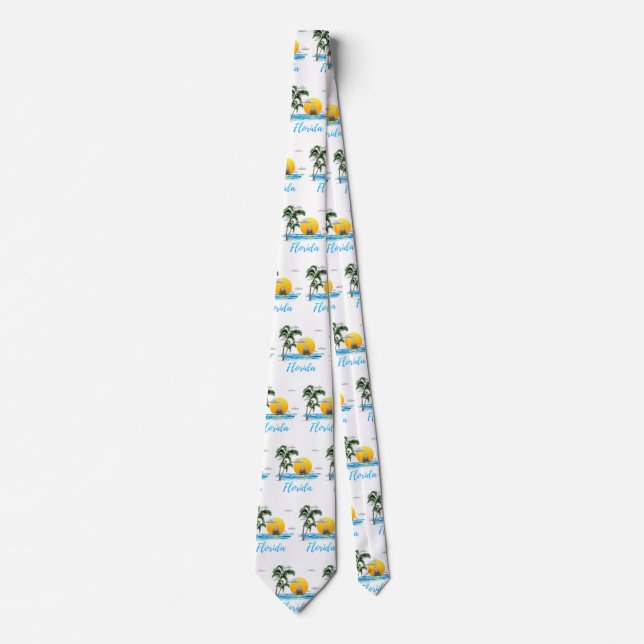 Florida Ocean Sunset Sailing Tie (Front)