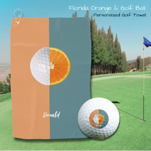 Florida Orange and Golf Ball Towel