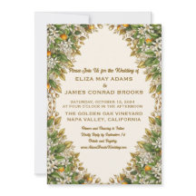 Florida Orange Blossom Photo Wedding Invitation