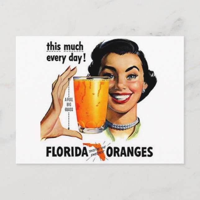 Florida Orange Juice Postcard (Front)