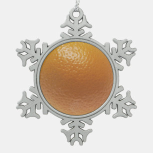 Florida Orange Snowflake Pewter Christmas Ornament