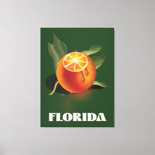 Florida Orange travel poster Canvas Print