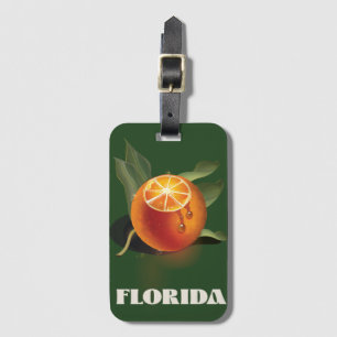 Florida Orange travel poster Canvas Print Grocery Luggage Tag
