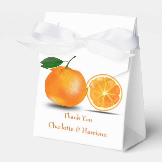Florida Oranges Wedding Favor Box (Front Side)