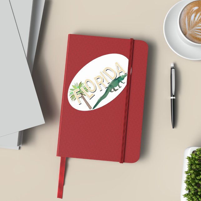 Florida Palm Tree And Alligator Oval Sticker (Creator Uploaded)