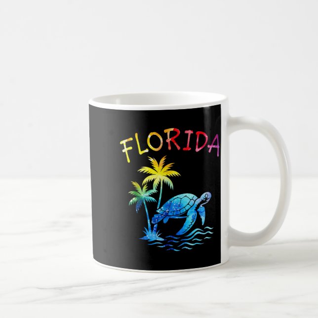 Florida palm tree sunset sea turtle tropical summe coffee mug (Right)