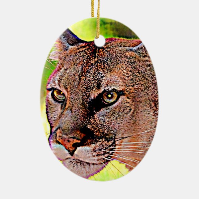 Florida Panther Ceramic Ornament (Back)