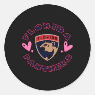 Florida Panthers Valentine Hearts Nhl Officially L Classic Round Sticker