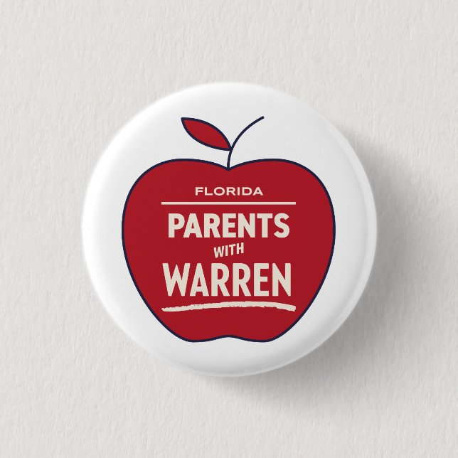 Florida Parents for Warren 1 Inch Round Button (Front)