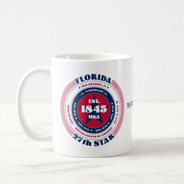 Florida Patriotic Circular Monogram Mug (Left)