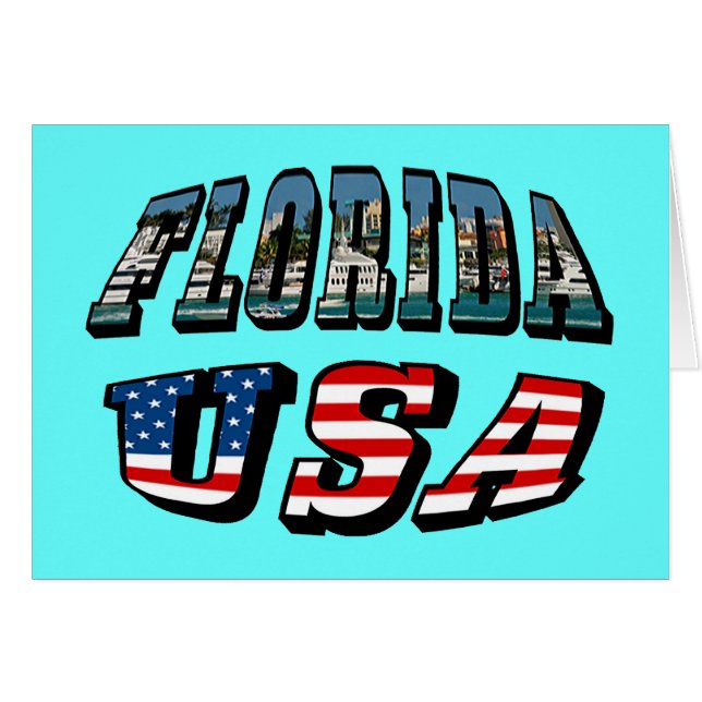 Florida Picture and USA Flag Text (Front Horizontal)
