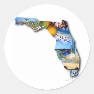 FLORIDA PICTURE DESIGN CLASSIC ROUND STICKER