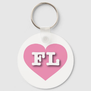Florida Pink Heart - I love FL Keychain