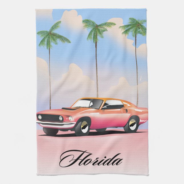 Florida Pink Sunset Kitchen Towel (Vertical)