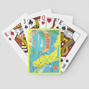 Florida Postcard Map Playing Cards