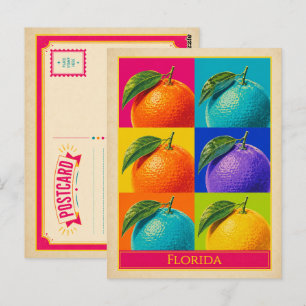 Florida Postcard Oranges Vintage Pop Art