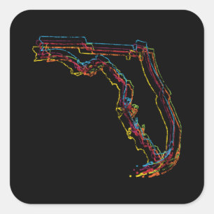 florida pride blur square sticker
