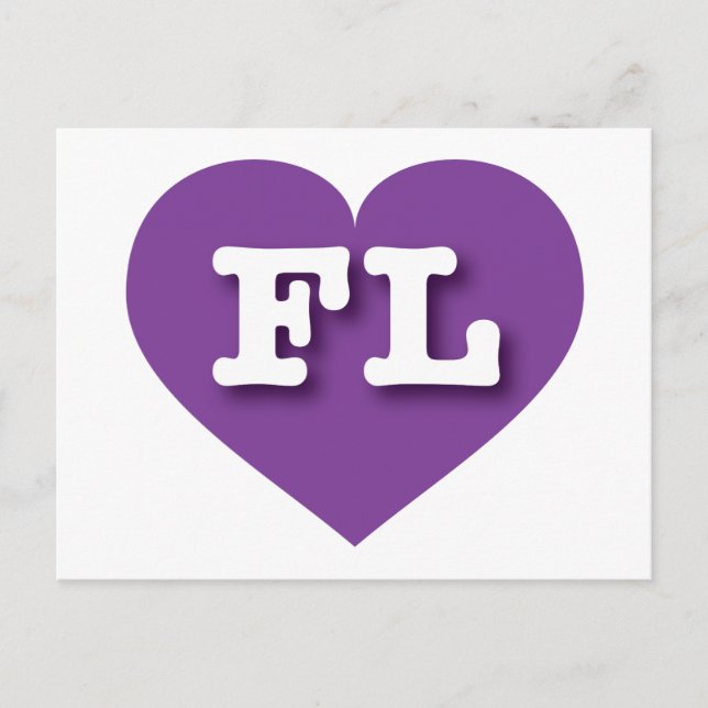 Florida Purple Heart - I love FL Postcard (Front)
