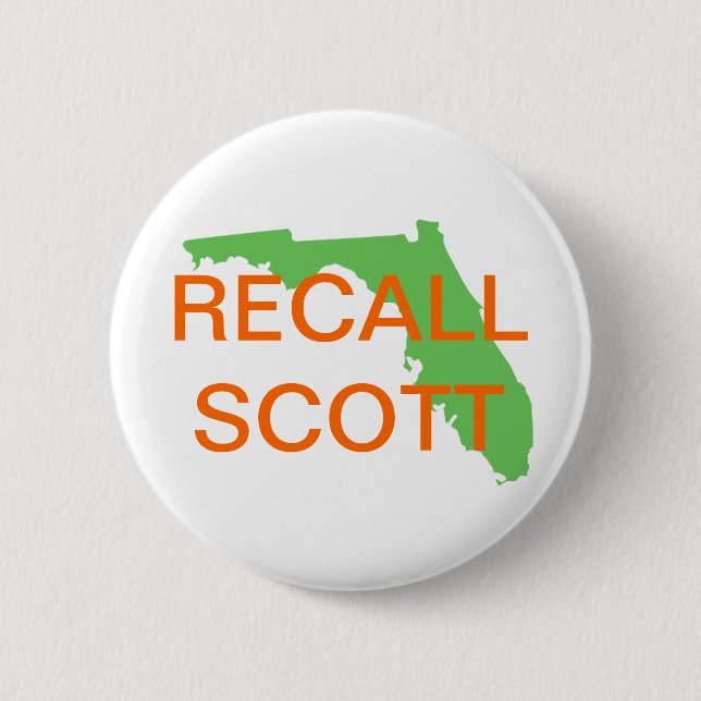 FLORIDA, RECALL SCOTT 2 INCH ROUND BUTTON (Front)