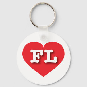 Florida Red Heart - I love FL Keychain