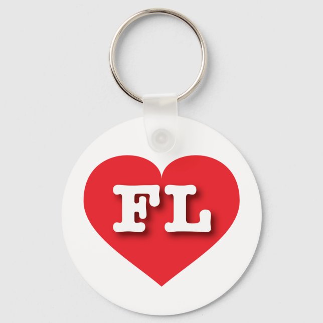 Florida Red Heart - I love FL Keychain (Front)