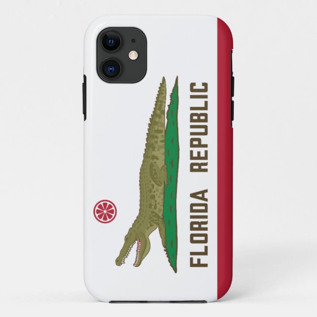 Florida Republic Alligator Flag Crocodile Case-Mate iPhone Case (Back)