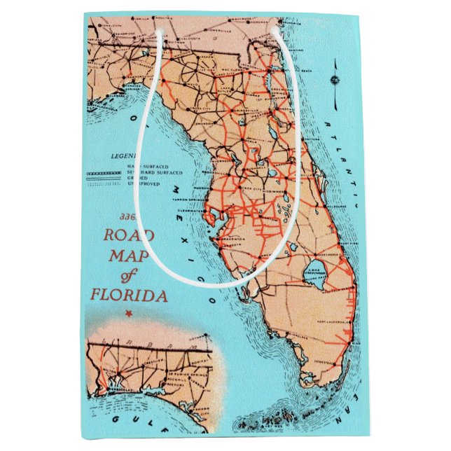 Florida Road Map  Medium Gift Bag (Front)