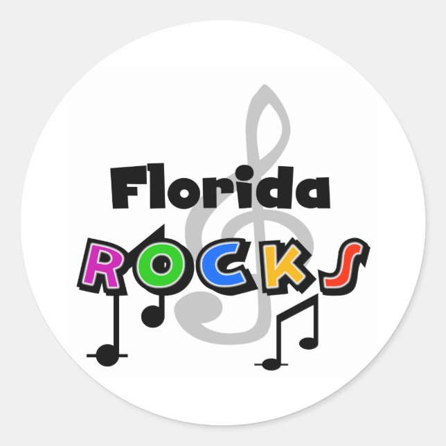 Florida Rocks Classic Round Sticker (Front)