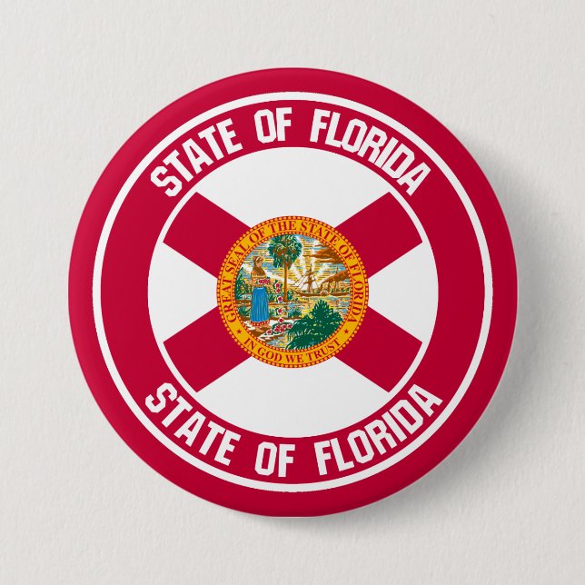 Florida Round Emblem 3 Inch Round Button (Front)