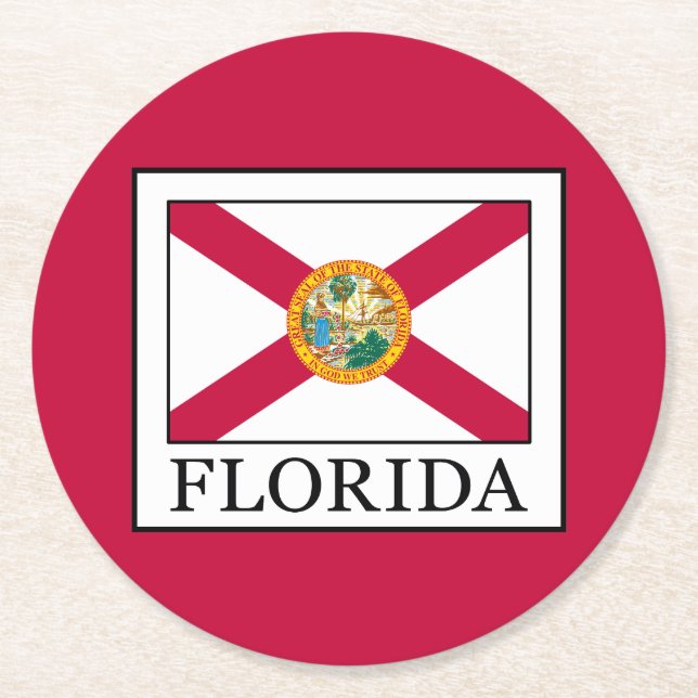 Florida Round Paper Coaster (Front)