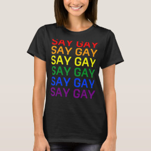 Florida Say Gay We Say Gay Lgbt Pride Flag Proud L T-Shirt