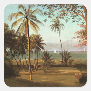 Florida Scene by Albert Bierstadt Square Sticker
