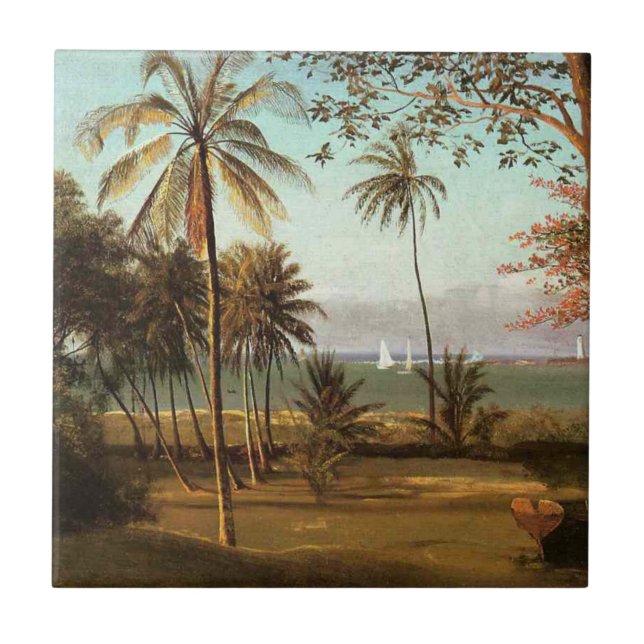 Florida Scene by Albert Bierstadt Tile (Front)