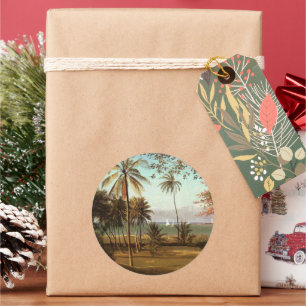 Florida Scene, fine art painting, Classic Round Sticker