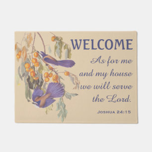 Florida Scrub Jay Birds and Verse Doormat