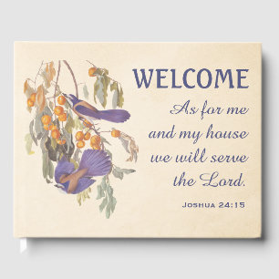 Florida Scrub Jay Birds and Verse Doormat Guest Book